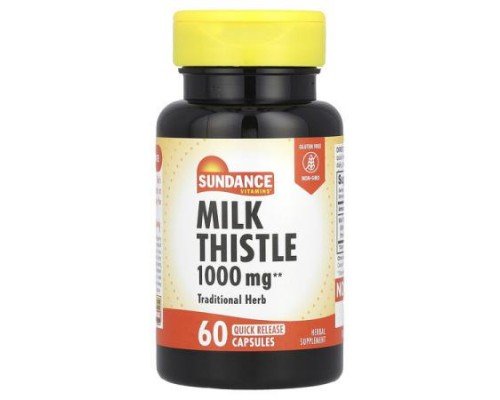 Sundance Vitamins, Milk Thistle, 1,000 mg, 60 Quick Release Capsules