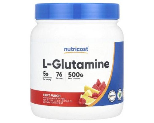 Nutricost, L-Glutamine, Fruit Punch , 17.9 oz (500 g)