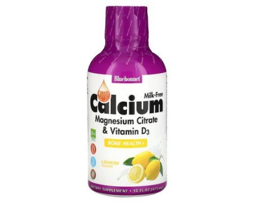 Bluebonnet Nutrition, Liquid Calcium, Magnesium Citrate & Vitamin D3, Lemon, 16 fl oz (473 ml)