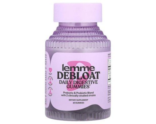 Lemme, Debloat, Daily Digestive Probiotic Gummies, 60 Gummies