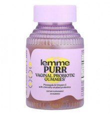 Lemme, Purr, Vaginal Probiotic Gummies, Pineapple, 60 Gummies