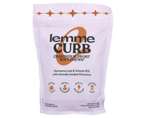 Lemme, Curb, Cravings & Lean Body Mass Support Soft Chews, Mixed Fruit, 30 Individually Wrapped Chews