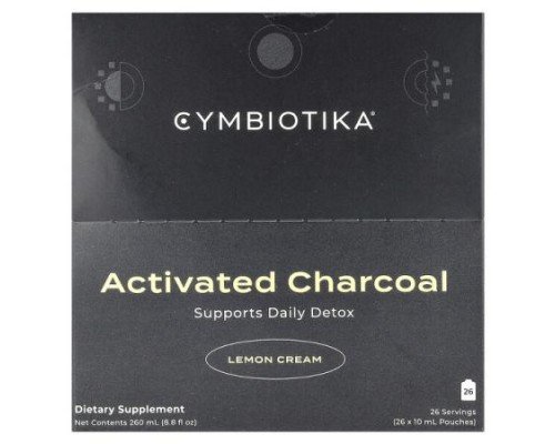 Cymbiotika, Activated Charcoal, Lemon Cream, 26 Pouches, 0.3 fl oz (10 ml) Each