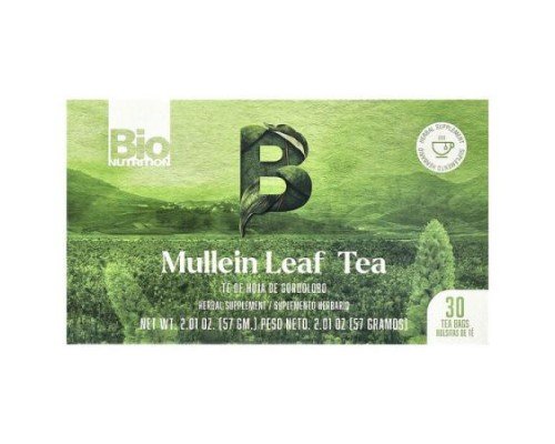 Bio Nutrition, Mullein Leaf Tea, Caffeine Free, 30 Tea Bags, 2.01 oz (57 g)
