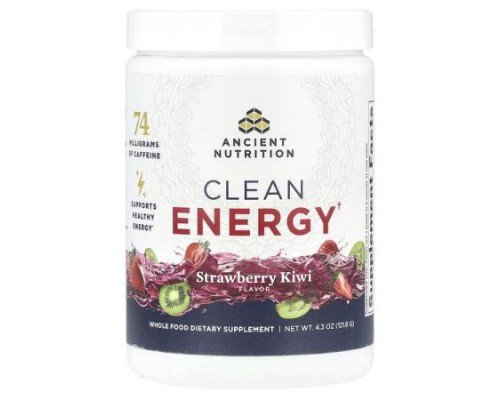 Ancient Nutrition, Clean Energy, Strawberry Kiwi, 4.3 oz (121.8 g)