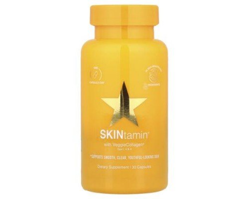 HAIRtamin, SKINtamin® With VeggieCollagen®, 30 Capsules