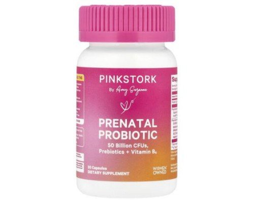 Pink Stork, Prenatal Probiotic + Vitamin B6, 30 Capsules