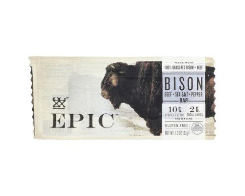 Epic Bar, Bison Bar, Beef + Salt + Pepper, 1.3 oz (37 g)