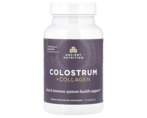 Ancient Nutrition, Colostrum + Collagen, 75 Capsules