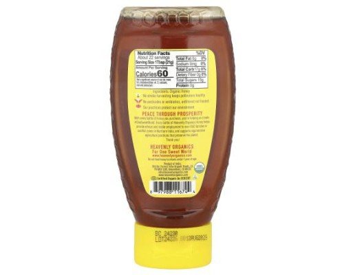 Heavenly Organics, 100% Organic Honey, Raw & Unfiltered, 16 oz (454 g)