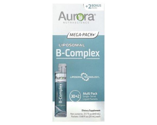Aurora Nutrascience, Liposomal B-Complex, 32 Packets, 0.68 fl oz ( 20 ml) Each