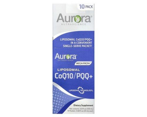 Aurora Nutrascience, Liposomal CoQ10/PQQ+, 10 Packets, 0.68 fl oz (20 ml) Each