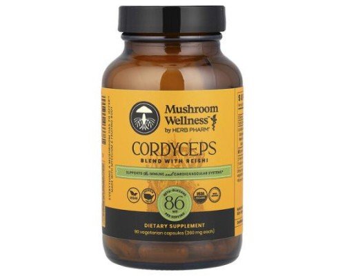 Herb Pharm, Mushroom Wellness™, Cordyceps, Blend with Reishi, 90 Vegetarian Capsules