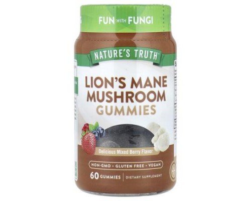 Nature's Truth, Lion's Mane Mushroom Gummies, Delicious Mixed Berry, 60 Gummies