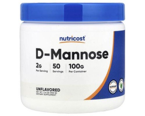 Nutricost, D-Mannose, Unflavored , 3.6 oz (100 g)