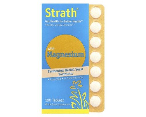 Bio-Strath, Fermented Herbal Yeast Postbiotic, With Magnesium , 100 Tablets