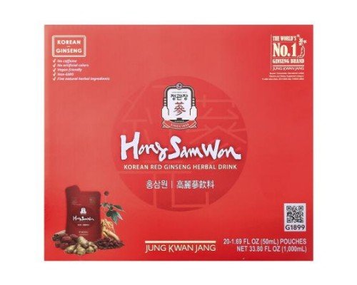 JungKwanJang, Korean Red Ginseng Herbal Drink, 20 Pouches, 1.69 fl oz (50 ml) Each