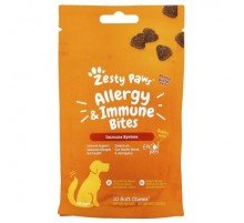Zesty Paws, Allergy & Immune Bites, For Dogs, All Ages, Peanut Butter, 10 Soft Chews, 1.2 oz (35 g)