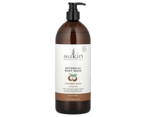 Sukin, Botanical Body Wash, All Skin Types, Coconut Bliss, 33.82 fl oz (1 l)