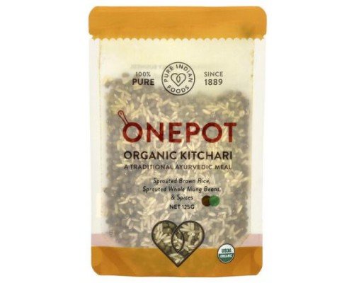 Pure Indian Foods, OnePot, Organic Kitchari, Sprouted Brown Rice, Sprouted Whole Mung Beans, & Spices, 125 g