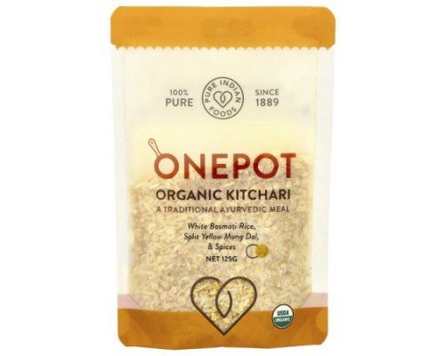 Pure Indian Foods, OnePot, Organic Kitchari, White Basmati Rice, Split Yellow Mung Dal, & Spices, 125 g