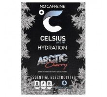 Celsius, Live Fit, Hydration, Essential Electrolytes, No Caffeine, Arctic Cherry, 14 Powder Sticks, 0.26 oz (7.43 g) Each
