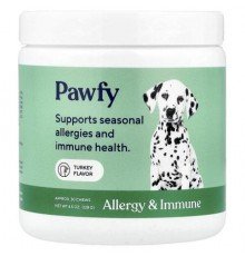 Pawfy, Allergy & Immune, For Dogs, 6 Months+, Turkey, 30 Chews, 4.5 oz (128 g)