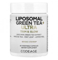 Codeage, Liposomal Green Tea+ Ultra Trim & Glow, 60 Vegetable Capsules