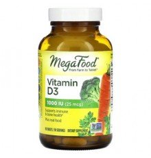 MegaFood, Vitamin D3, 25 mcg (1,000 IU), 90 Tablets