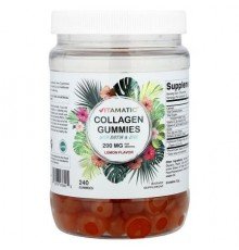 Vitamatic, Collagen Gummies with Biotin & Zinc, Lemon, 240 Gummies