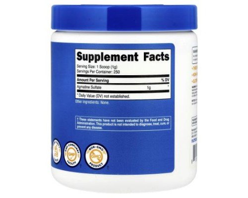 Nutricost, Agmatine Sulfate, Unflavored, 8.9 oz (250 g)
