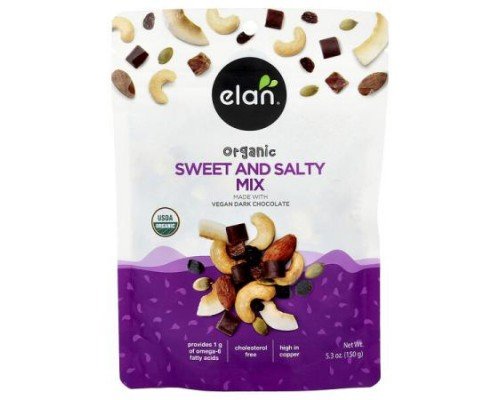 Elan, Organic Sweet and Salty Mix With Dark Chocolate, 5.3 oz (150 g)