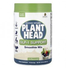 Genceutic Naturals, Clean Vegan Plant Head®, GLP-1 Support, Smoothie Mix, Unflavored, 12.5 oz (354.5 g)