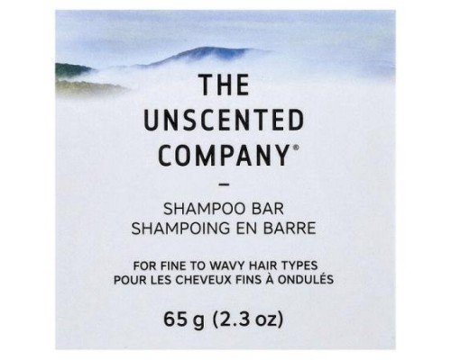 The Unscented Company, Shampoo Bar, For Fine to Wavy Hair Types, Fragrance Free, 2.3 oz (65 g)