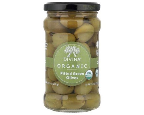 Divina, Organic Pitted Green Olives, 5.3 oz (150 g)