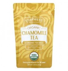 Starwest Botanicals, Organic Chamomile Tea, Caffeine Free, 20 Organic Tea Bags, 1.4 oz (30 g)