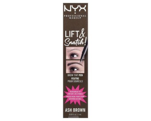NYX Professional Makeup, Lift & Snatch! Brow Tint Pen, 06 Ash Brown, 0.03 fl oz (1 ml)