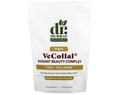 Dr. Murray's, VeCollal®, Vegan Radiant Beauty Complex, Strawberry Cream, 16 oz (454 g)