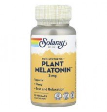 Solaray, Plant Melatonin, 3 mg, 30 VegCaps