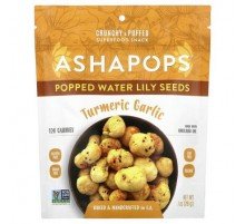AshaPops, Popped Water Lily Seeds, Turmeric Garlic, 1 oz (28 g)