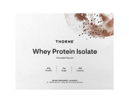 Thorne, Whey Protein Isolate, Chocolate, 14 Packets, 1.06 oz (30.2 g) Each