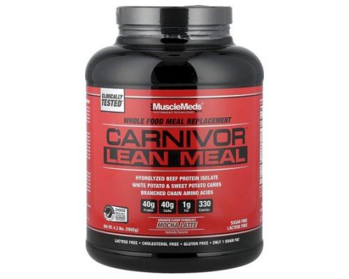 MuscleMeds, Carnivor™ Lean Meal, Mocha Latte, 4.3 lbs (1,980 g)