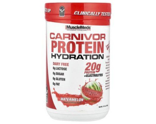 MuscleMeds, Carnivor Protein Hydration, Watermelon, 17.5 oz (496 g)