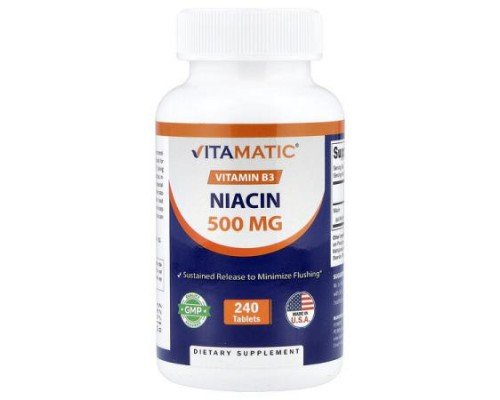 Vitamatic, Niacin, 500 mg, 240 Tablets