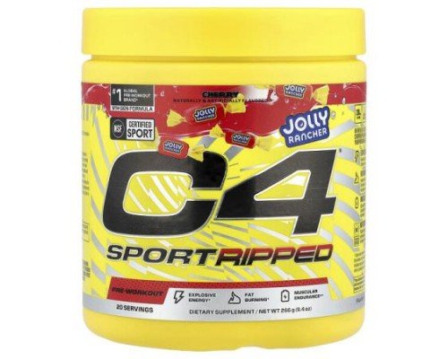 C4 / Cellucor, C4® Sport Ripped, Pre-Workout, Jolly Rancher Cherry, 9.4 oz (266 g)