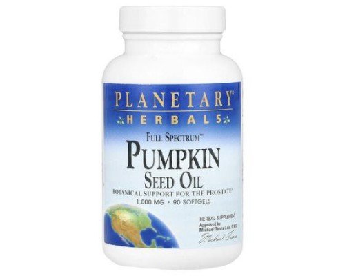 Planetary Herbals, Full Spectrum™ Pumpkin Seed Oil, 90 Softgels (500 mg per Softgel)