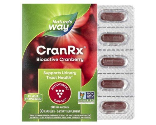 Nature's Way, CranRx®, Bioactive Cranberry, 500 mg, 30 Capsules