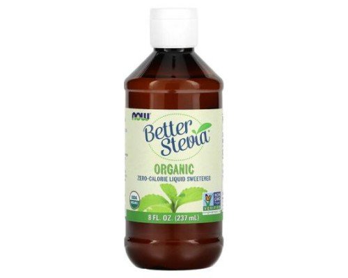 NOW Foods, Organic, Better Stevia, Zero-Calorie Liquid Sweetener, 8 fl oz (237 ml)