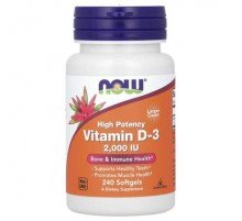 NOW Foods, Vitamin D-3, High Potency, 2,000 IU, 240 Softgels