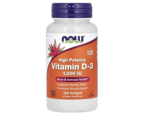 NOW Foods, Vitamin D-3, High Potency, 1,000 IU, 360 Softgels